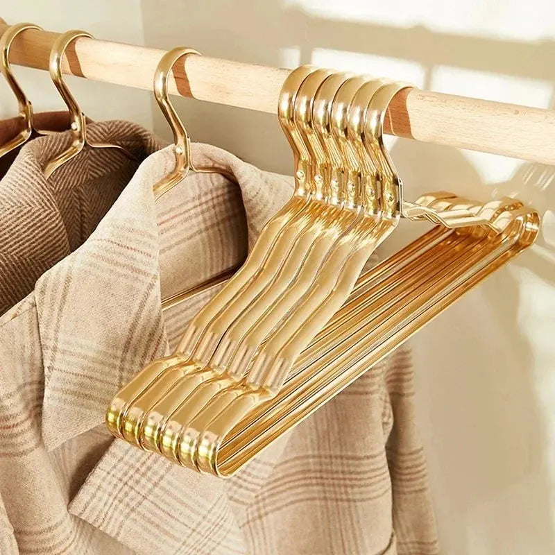 Gold Plated Metal Clothes Hangers with Non Slip Design for Coats, Blazers, and Dresses