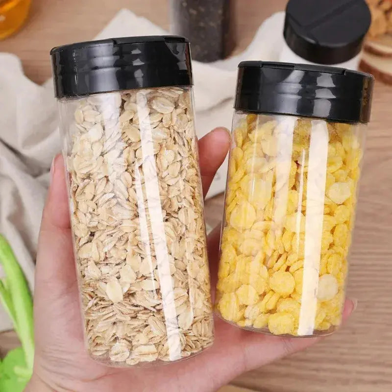 4Pcs Plastic Spice Jar Set with Shaker Lids for Seasoning Storage Kitchen
