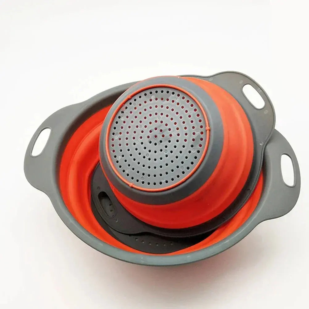 Silicone Folding Drain Basket Collapsible Strainer for Fruit Vegetable Washing