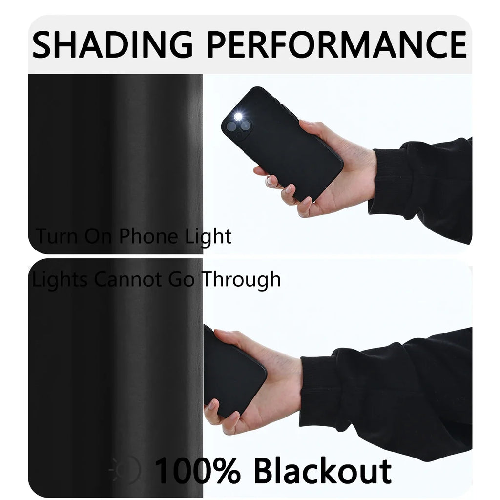 Blackout Curtains with Rod Pocket Design for Bedroom and Living Room Windows