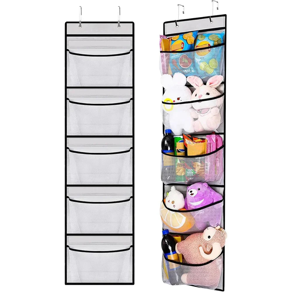 Over Door Hanging Shelf Organizer with 5 Pockets Storage