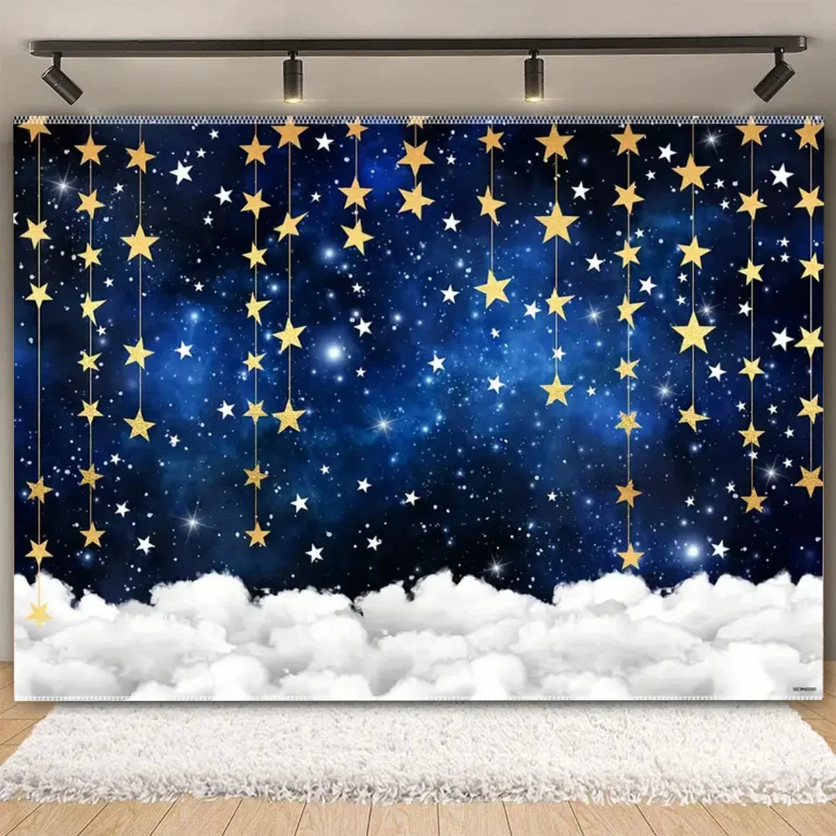 Galaxy Starry Sky Backdrop Vinyl Photo Background with Space Planet Design for Events Photography and Room Decor
