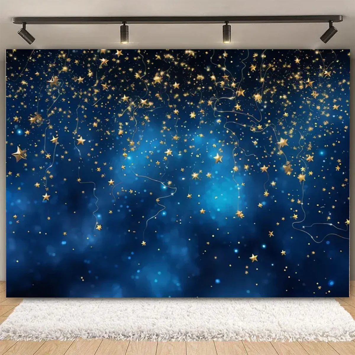 Galaxy Starry Sky Backdrop Vinyl Photo Background with Space Planet Design for Events Photography and Room Decor