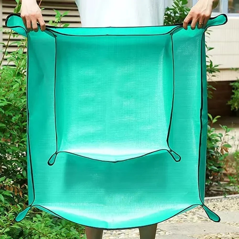 Waterproof Plant Repotting Mat with Snap Corners and Foldable Design for Indoor Potting Crafts and Easy Cleanup
