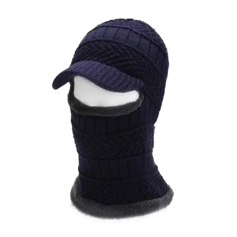 Winter Fleece Balaclava Beanie with One Piece Knit Design for Cycling and Cold Weather