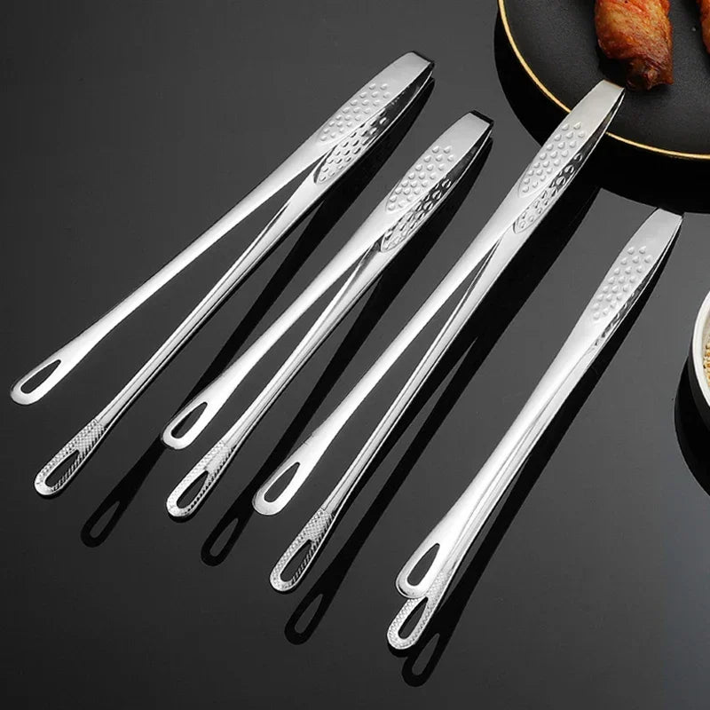Stainless Steel BBQ Grill Tongs Cooking Food Tweezers for Meat Salad Barbecue Serving
