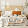 Nordic Boho Soft Bedspread with Breathable Cotton Gauze for Sofa, Bed, and Summer Air-Conditioned Comfort