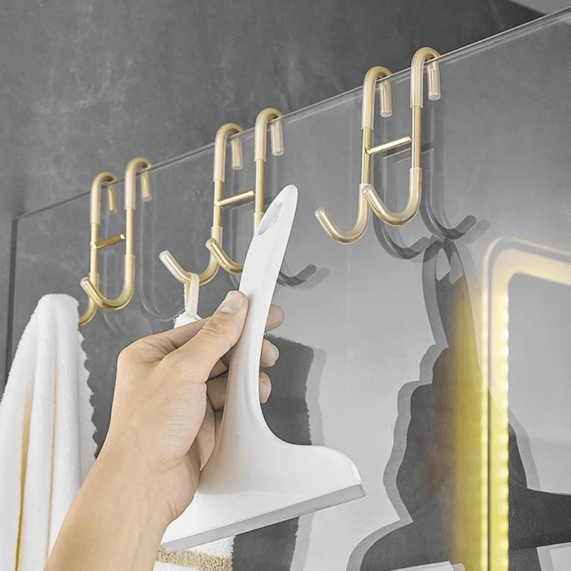 2 Pcs Over Door Utility Hook with No Drill Stainless Steel Design for Bathrooms Kitchens and Glass Doors