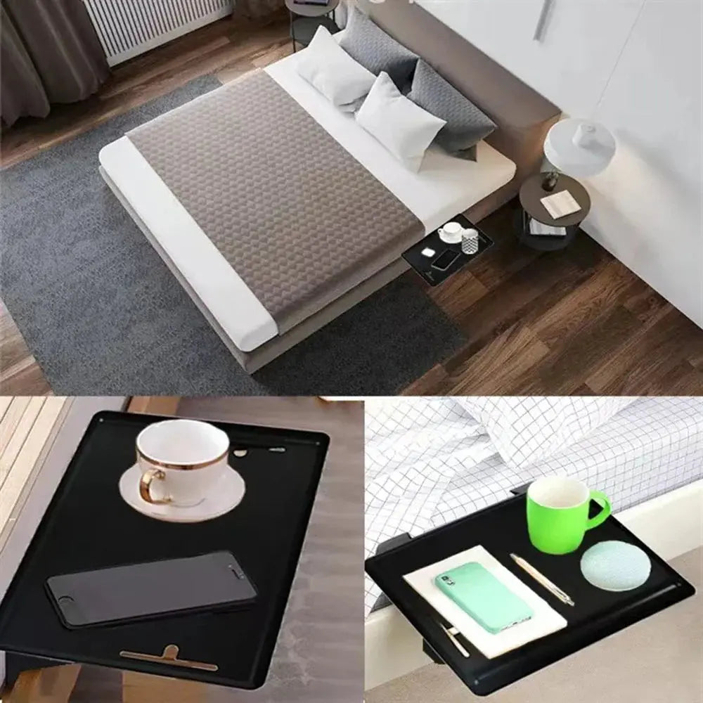 Clip On Bedside Shelf with Cable Catch Design for Dorm Bed and Small Space Storage