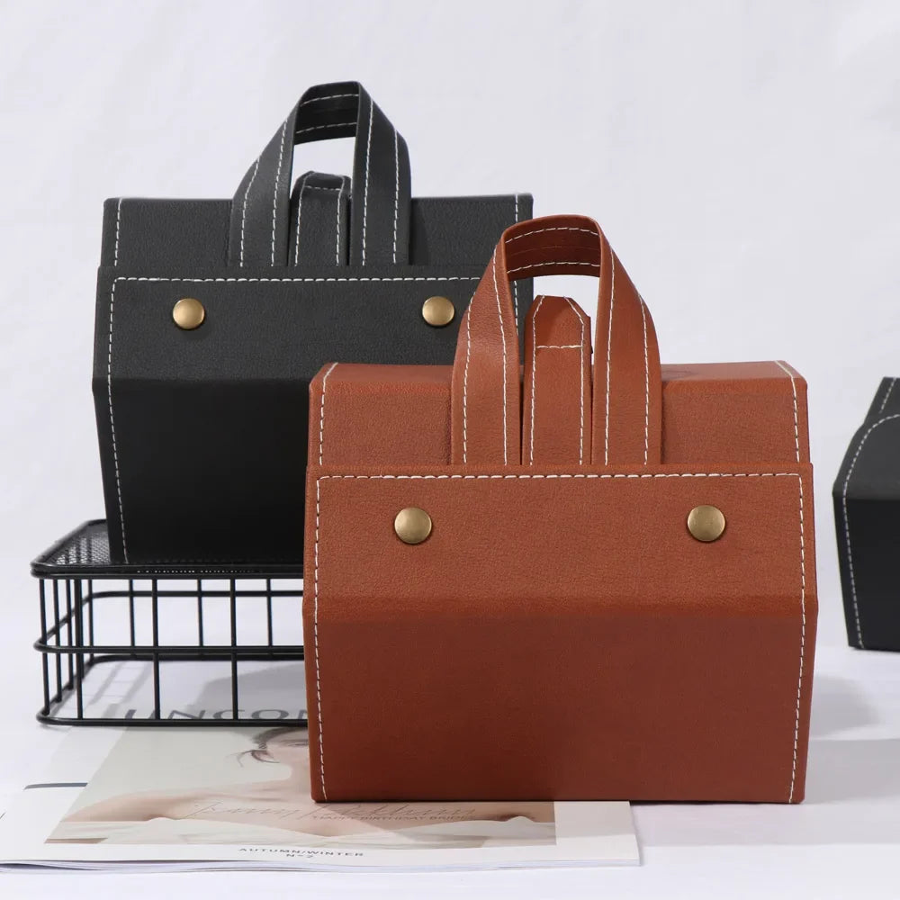 Multi Slot Glasses Organizer with PU Leather Roll Up Storage Design for Travel Eyewear Organization
