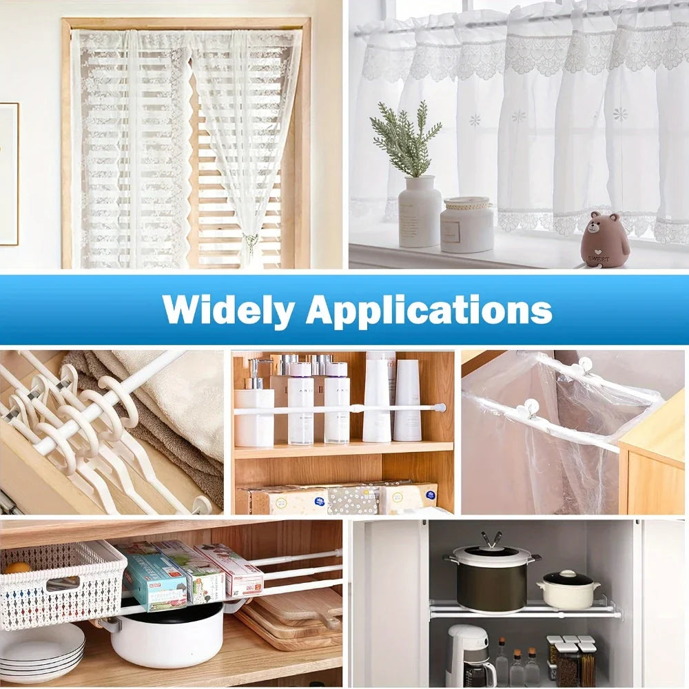 Adjustable Window Security Bar with Rubber Tips and Spring Tension Design for Sliding Doors and Windows