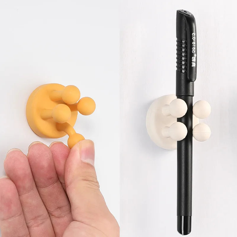 Punch Free Silicone Hook Holders with Self Adhesive Design for Bathroom and Small Item Organization