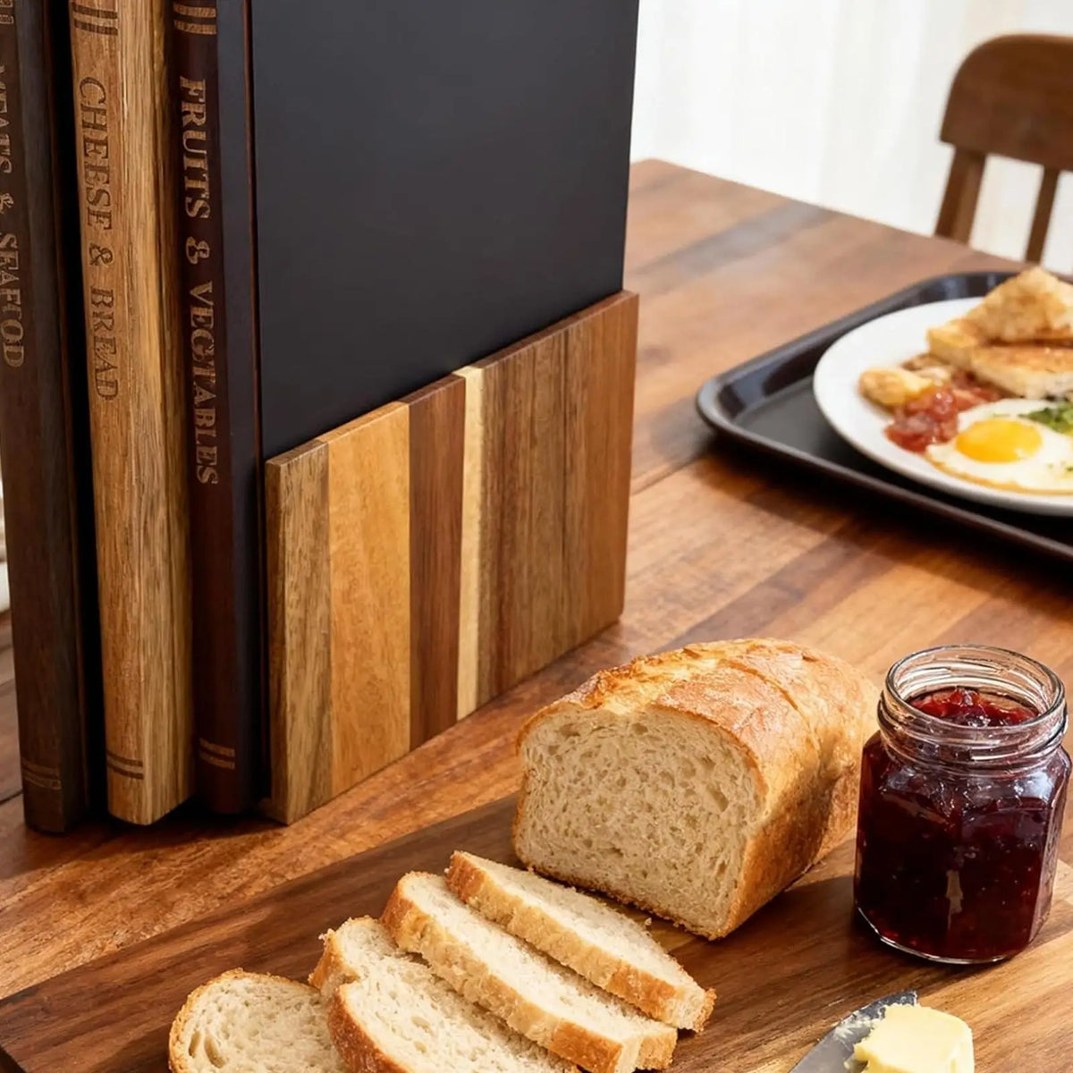 3 Pcs Wood Cutting Boards Set 3 Piece Book Shaped Thick Chopping Boards for Meat Vegetables Cheese and Kitchen Use