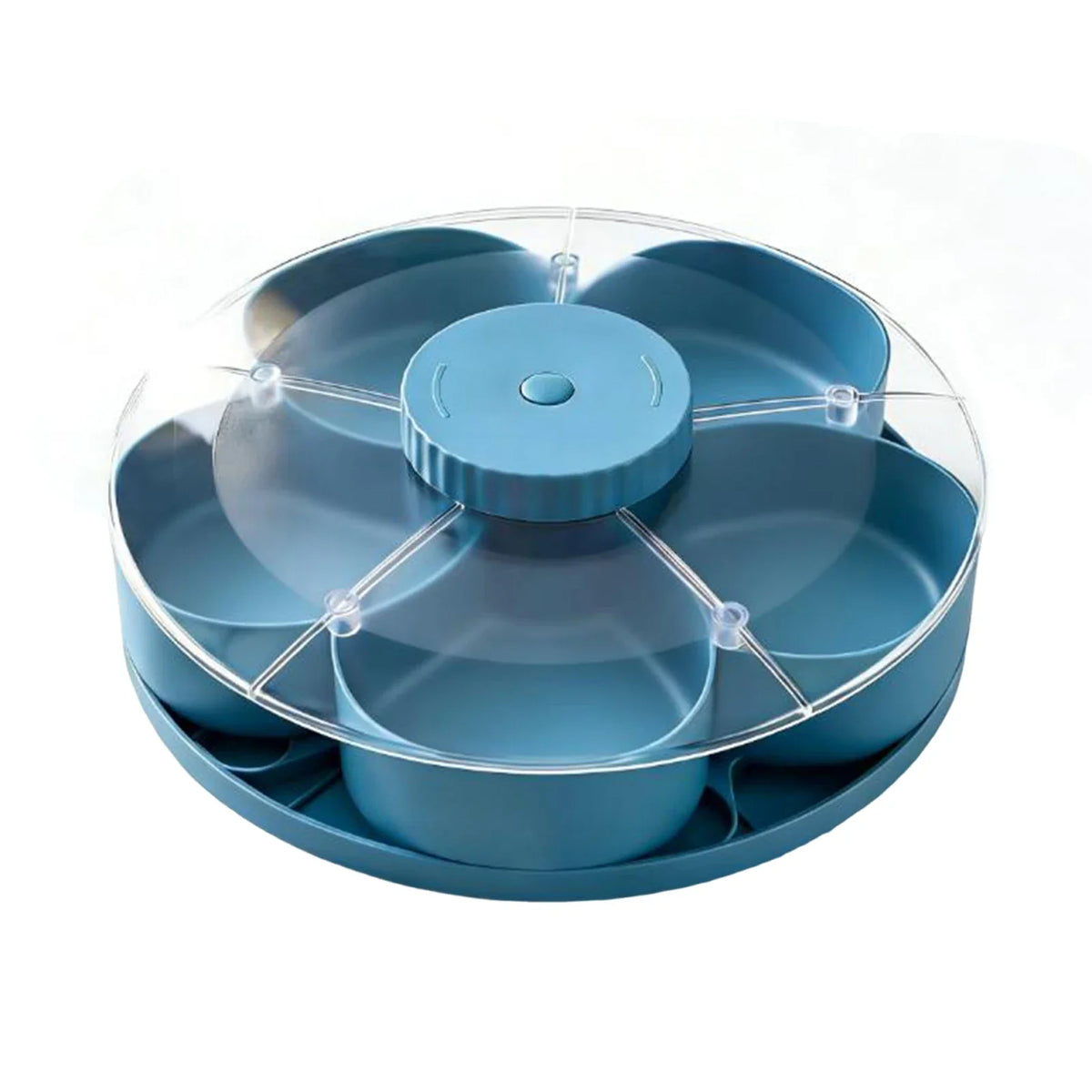 Rotating Snack Tray with Divided Compartments for Fruits Vegetables and Party Serving