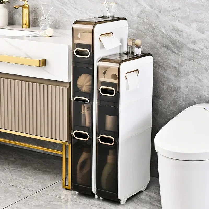 Narrow Bathroom Storage Cabinet with Multi Tier Design for Small Space Organization