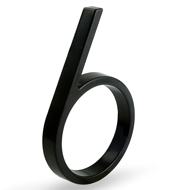 6 Inch Stainless Steel House Number with Floating Mount Design and Black Coating for Address Display and Mailbox Use