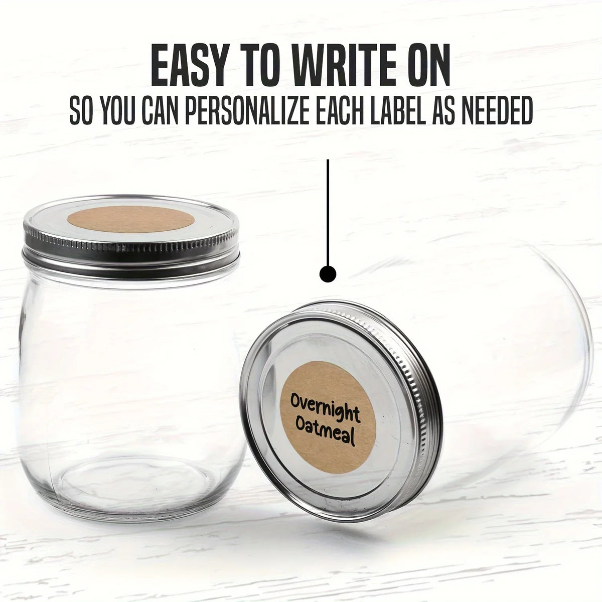 Self Adhesive Kraft Round Label Roll with Writable Design for Classification Name and Packaging Use