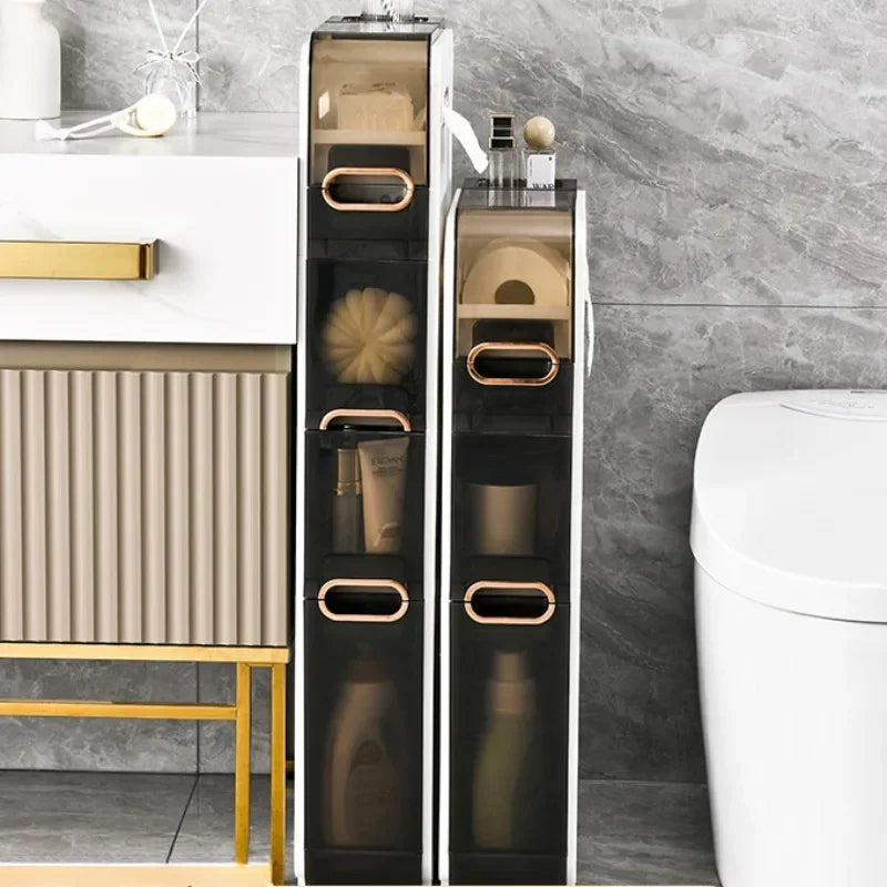 Narrow Bathroom Storage Cabinet with Multi Tier Design for Small Space Organization