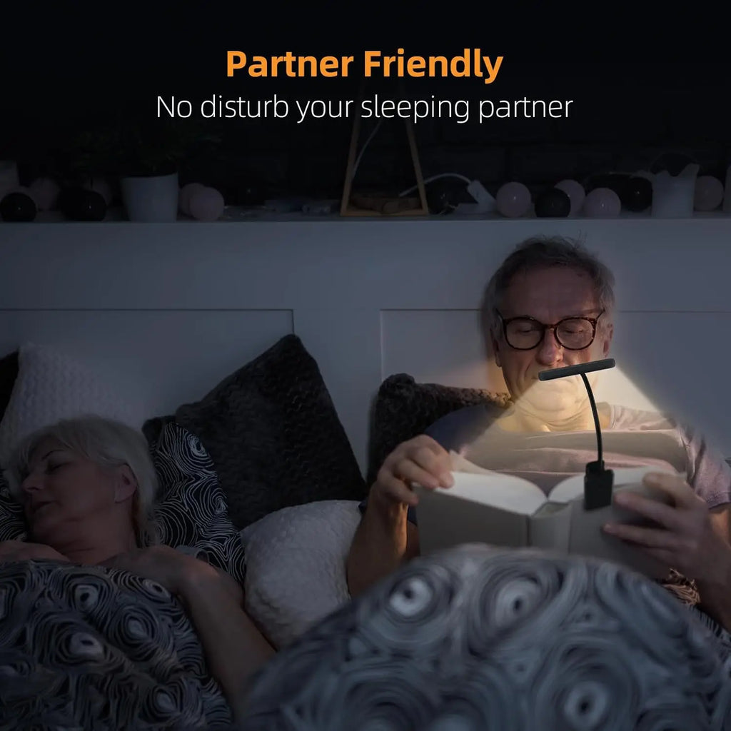 Rechargeable Book Lamp with Clip-On Flexible LED Design for Reading and Portable Lighting