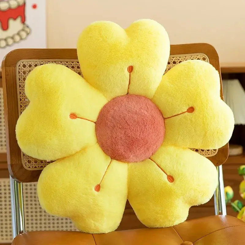 Flower-Shaped Plush Decorative Cushion with Soft Throw-Pillow Design for Sofa, Chair, and Floor Styling
