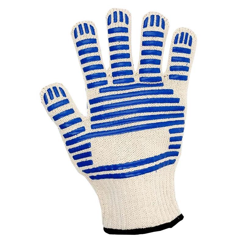 Heat Resistant Silicone Gloves with Five Finger Grip and Anti Slip Design for BBQ Baking and Cooking