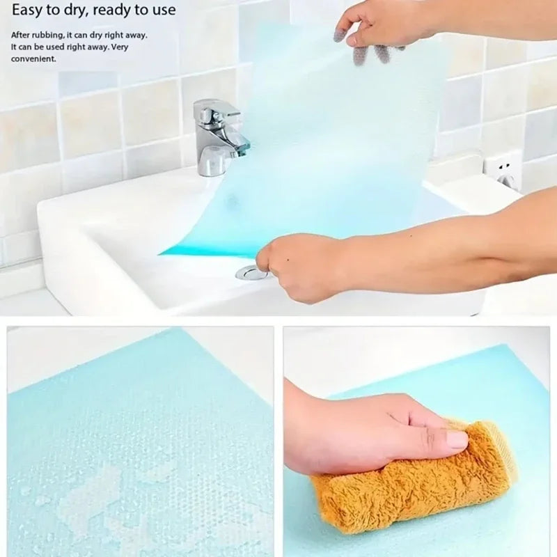 4Pcs Waterproof Refrigerator Liner Mats EVA Washable Shelf Pads for Fridge Drawer Cabinet and Kitchen Storage