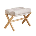 Solid Wood Folding Footstool with Cotton Cushion for Entryway, Shoe Changing, or Sofa Rest