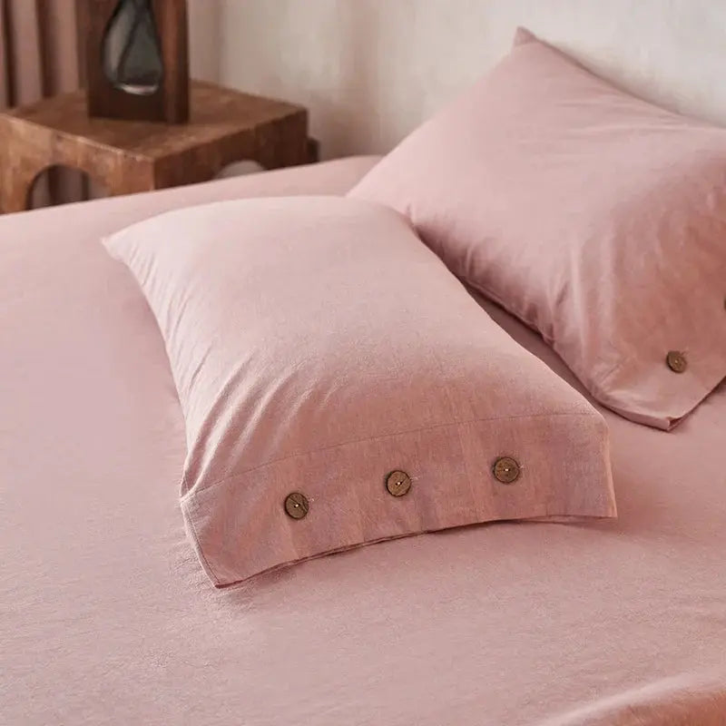 Solid Cotton Pillowcase Set with Simple Design for Everyday Bedding and Home Décor