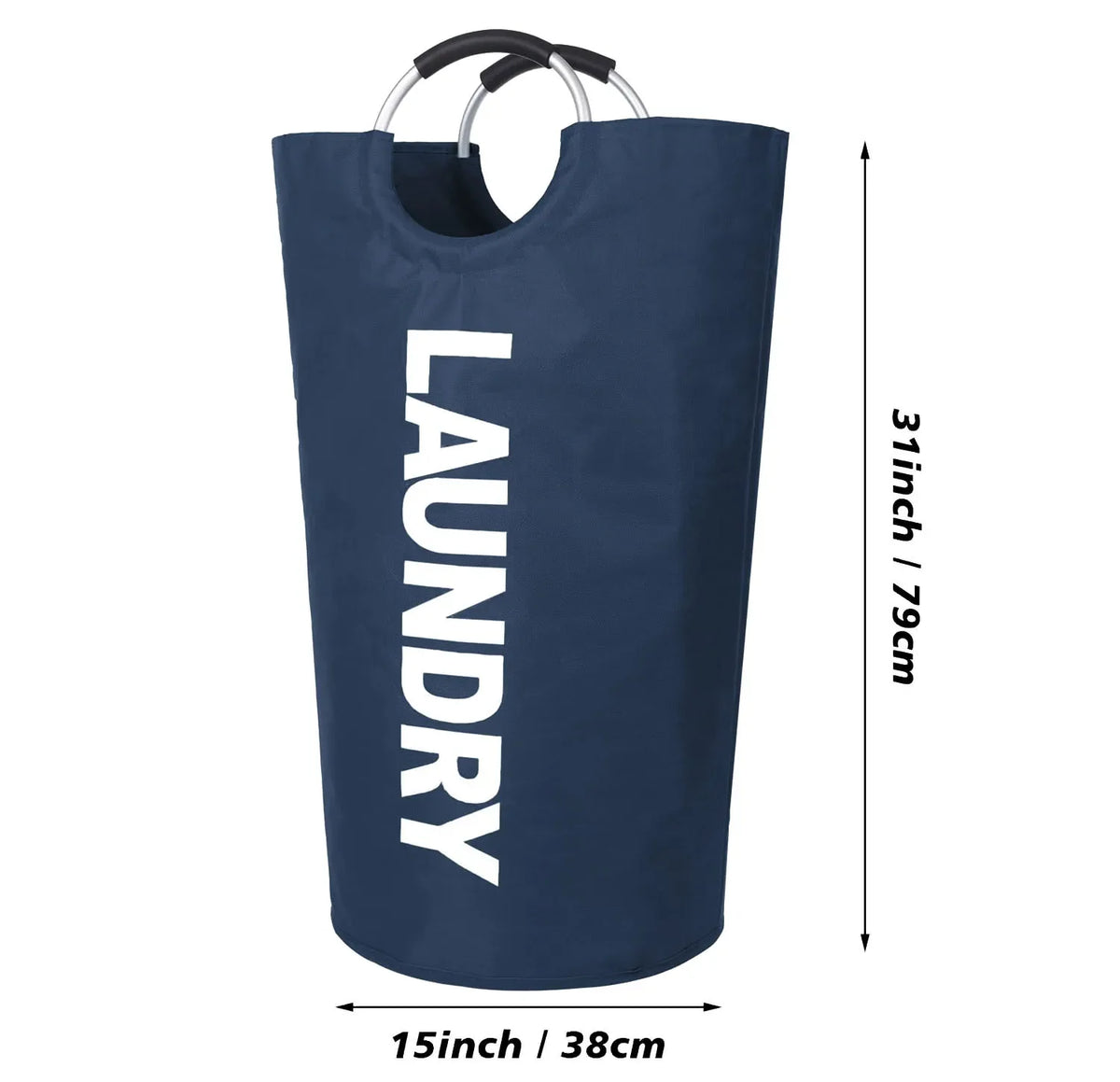 Collapsible Laundry Hamper Basket with Waterproof Fabric Design and Padded Carry Handles