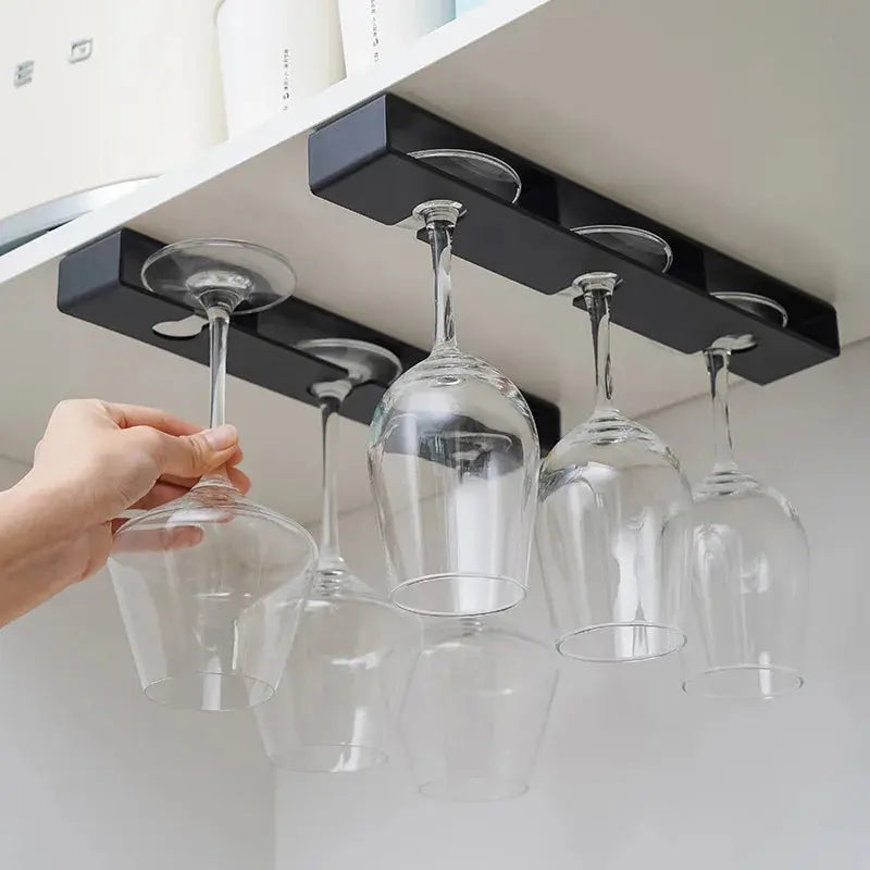 Under Cabinet Wine Glass Rack Hanging Stemware Holder