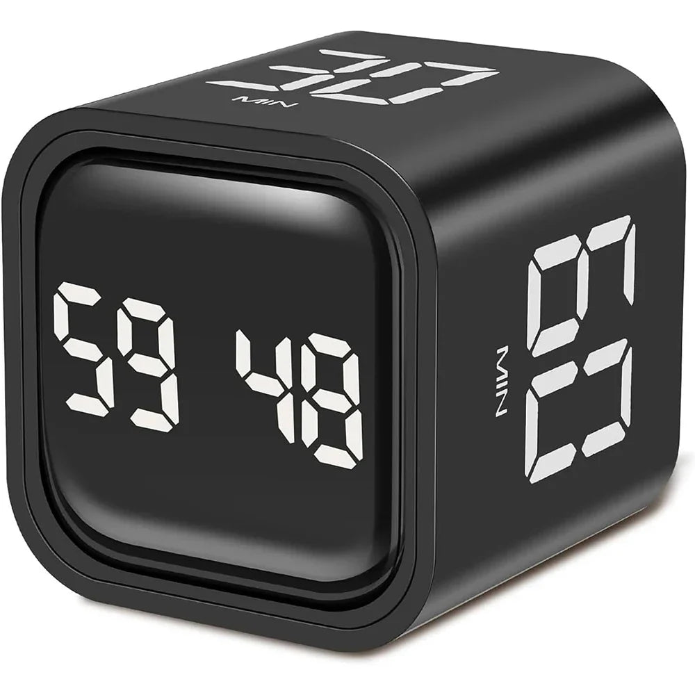 Flip Digital Cube Timer with Countdown for Productivity, Study, Kitchen, or Desk Use