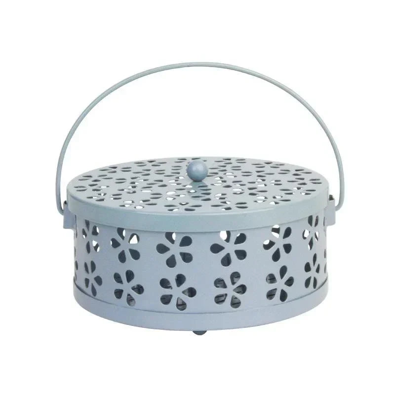 Portable Coil Guard Holder with Metal Anti Fire Design for Mosquito Repellent and Incense Use (6×3"/14×7cm)