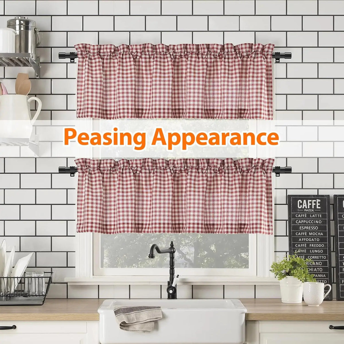 Adjustable Curtain Rod with Smooth Iron Segments and Brackets for Small Windows