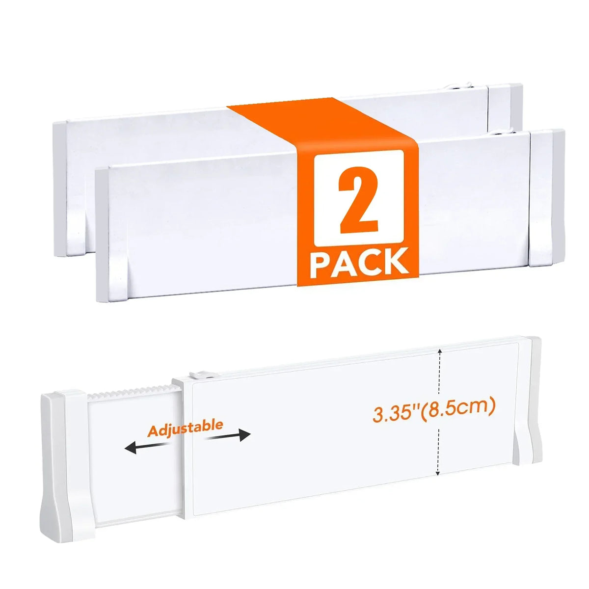 2Pcs Adjustable Drawer Dividers with Expandable Separator Design for Clothes and Home Storage Organization