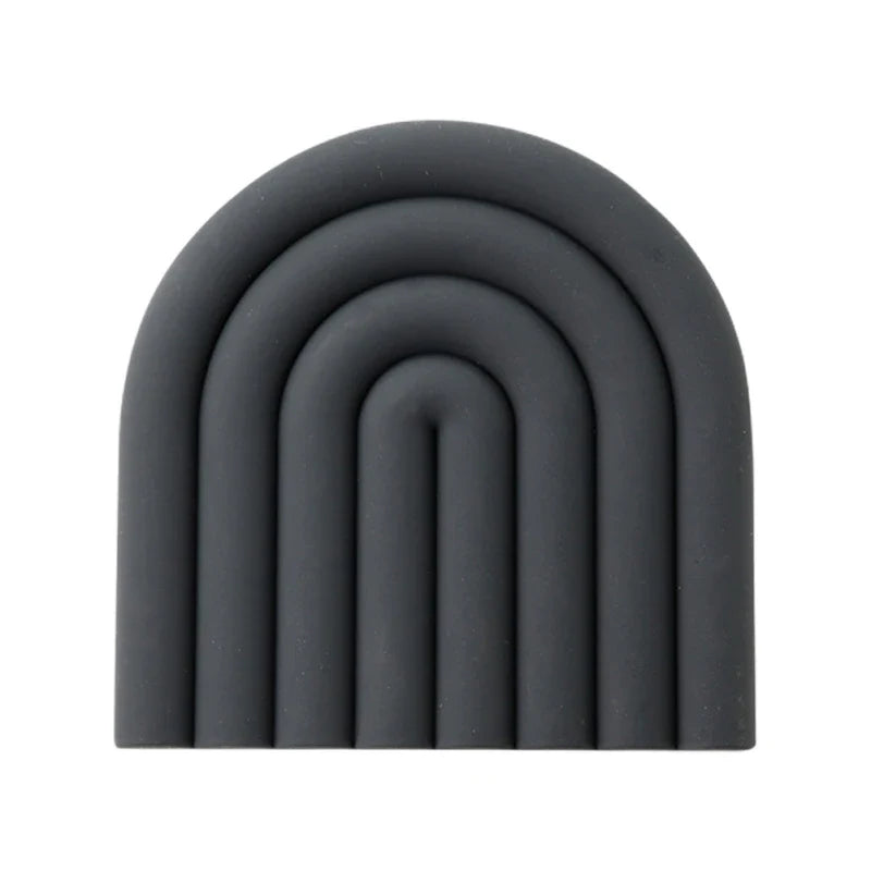 Rainbow Silicone Trivet Mat Set with Heat Resistant Non Slip Design for Pots Cups and Kitchen Tables