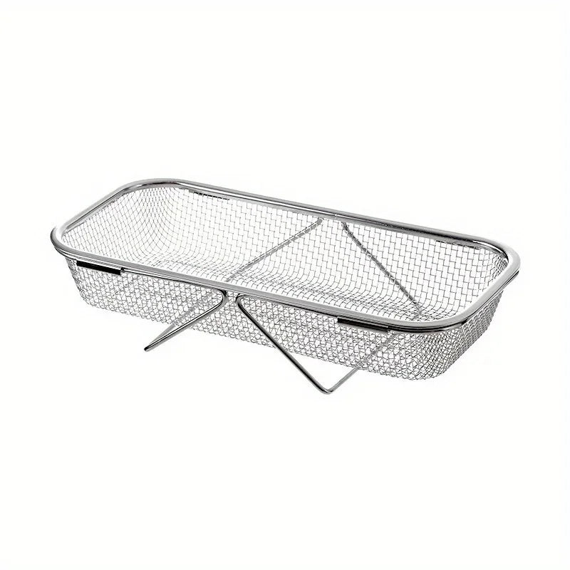 Stainless Steel Over Sink Colander with Adjustable Handle for Washing, Draining, and Straining Food