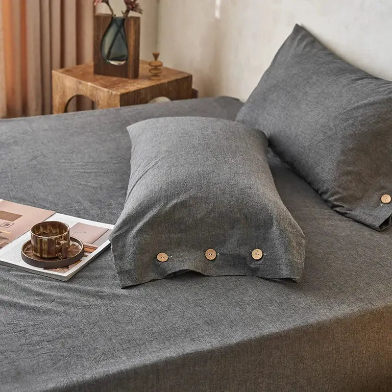Solid Cotton Pillowcase Set with Simple Design for Everyday Bedding and Home Décor