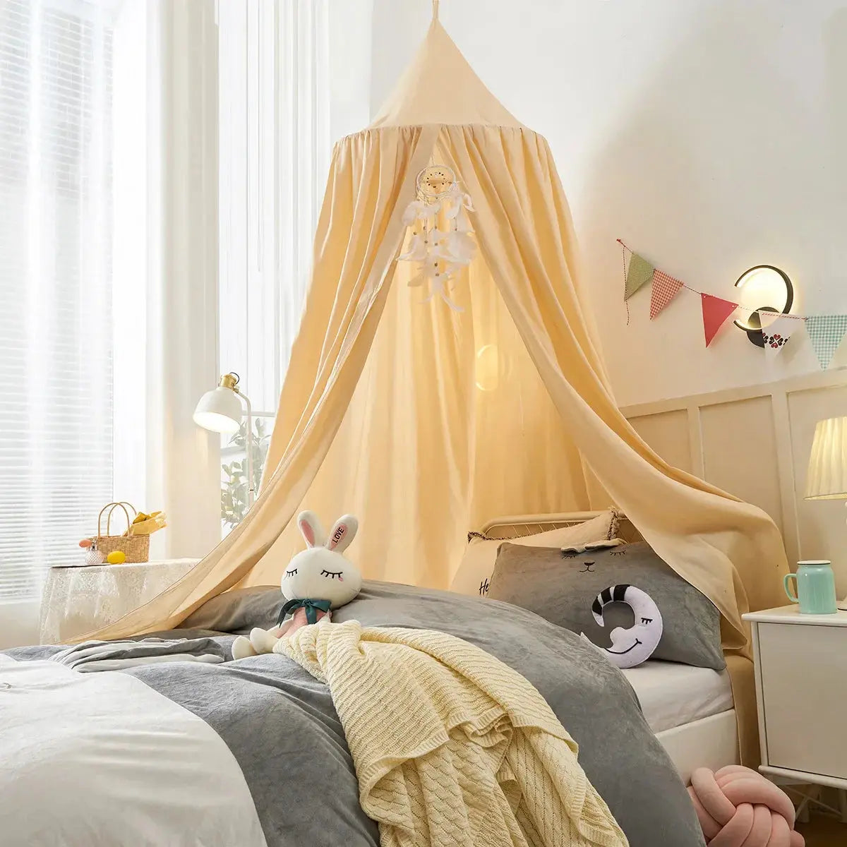 Large Dome Bed Canopy Castle Style Mosquito Net Tent for Kids Bedroom and Play Space