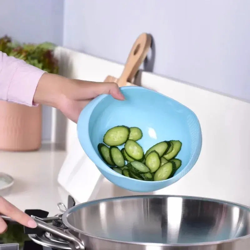Plastic Rice Sieve Colander with Handles Fine Mesh Drain Basket for Kitchen Washing