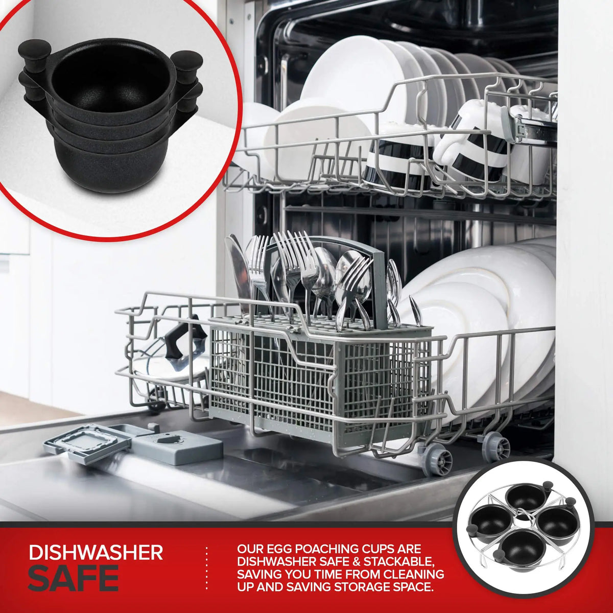 Stainless Steel Egg Poacher Pan with Nonstick Silicone Cups for Breakfast and Steamed Egg Cooking