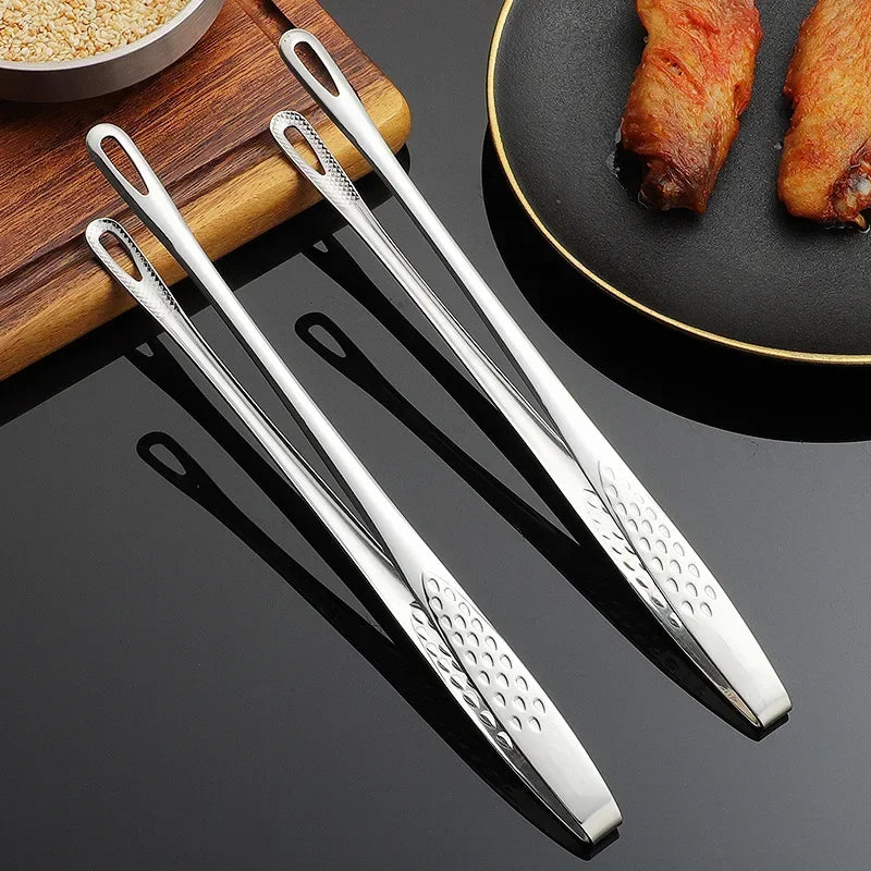 Stainless Steel BBQ Grill Tongs Cooking Food Tweezers for Meat Salad Barbecue Serving