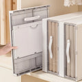 Foldable Linen Storage Box with Transparent Drawer Design for Bedding and Closet Organization