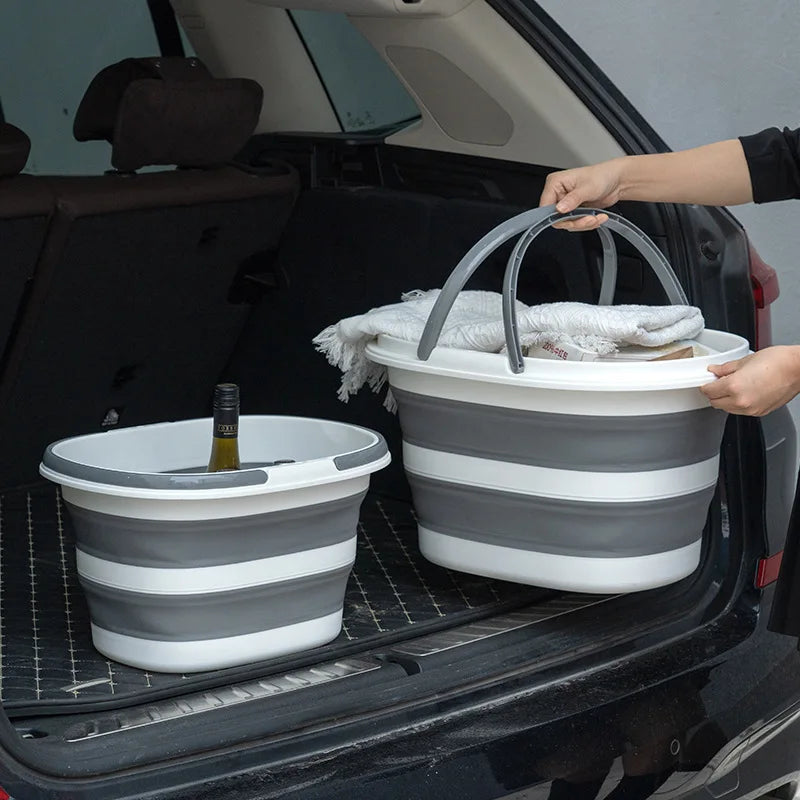 Portable Folding Basin Collapsible Water Bucket 16L for Cleaning Camping Fishing Household Use