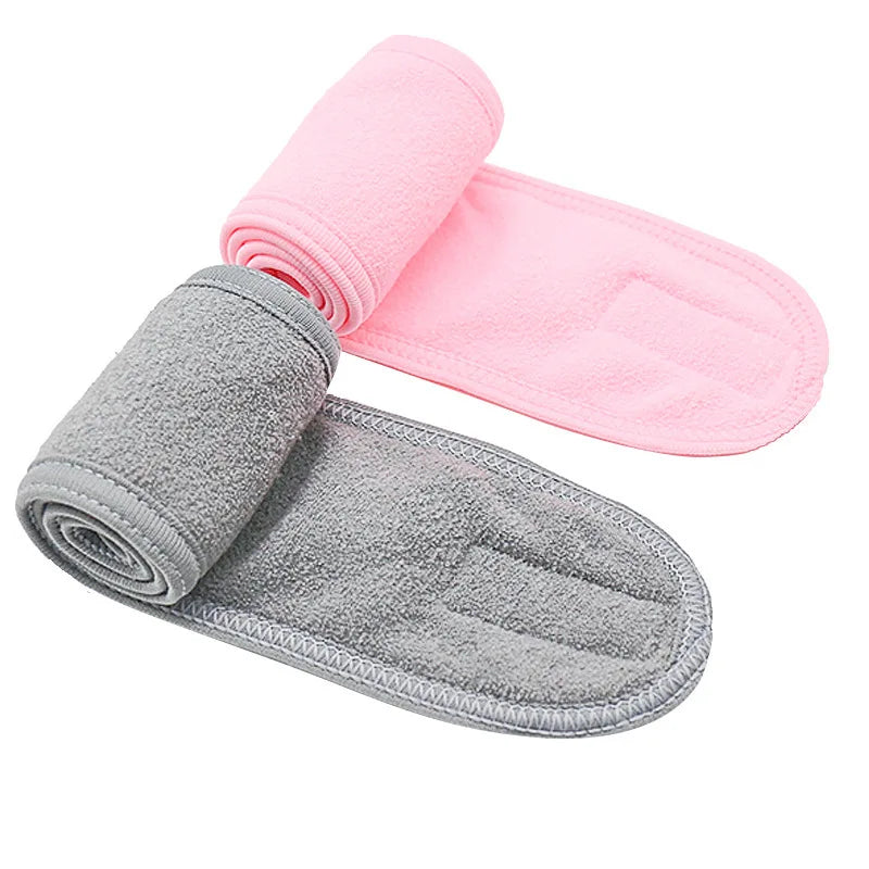Microfiber Spa Headband with Adjustable Fit and Soft Stretch Design for Face Washing Makeup and Daily Care