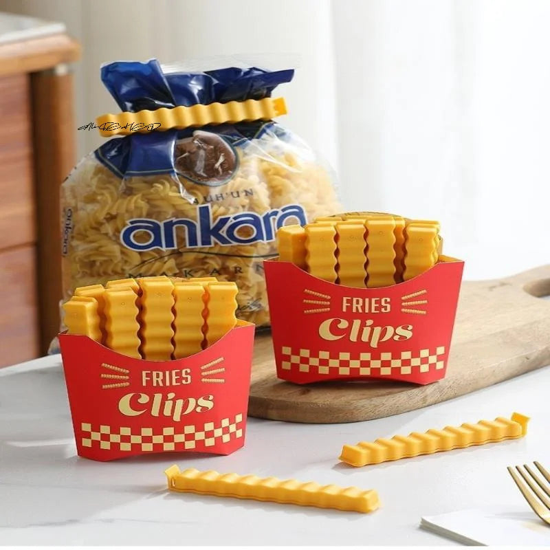 French Fry Style Magnetic Bag Clips with Sealing Design for Snack and Kitchen Food Storage
