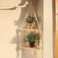 Wood Triangle Floating Wall Shelf for Corner Decor