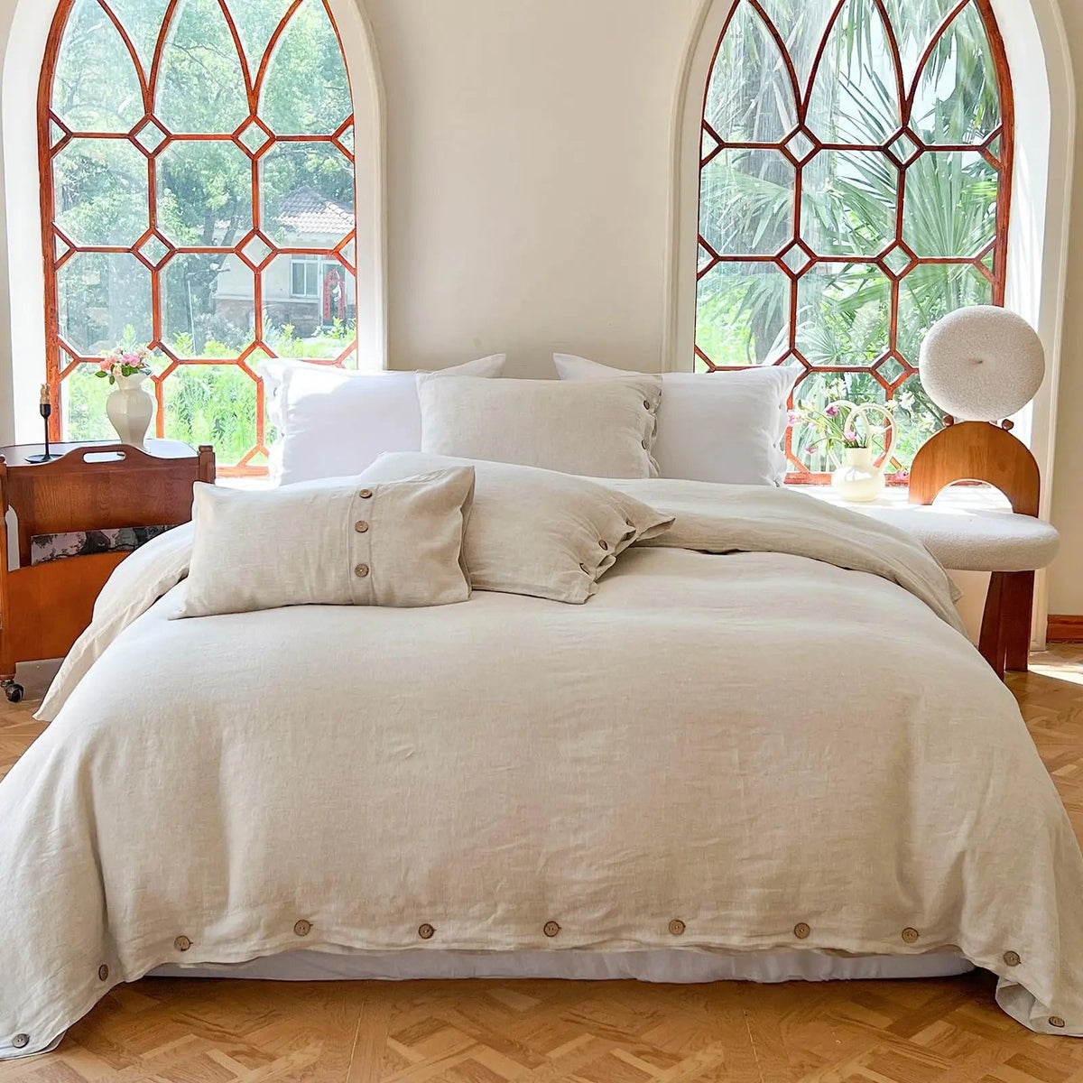 100% Cotton Duvet Cover Set with Double Twist Weave and Matching Pillowcases
