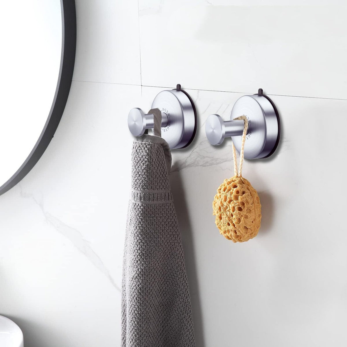 Suction Cup Hooks with Waterproof Stainless Steel Design for Bathroom and Kitchen Wall Hanging