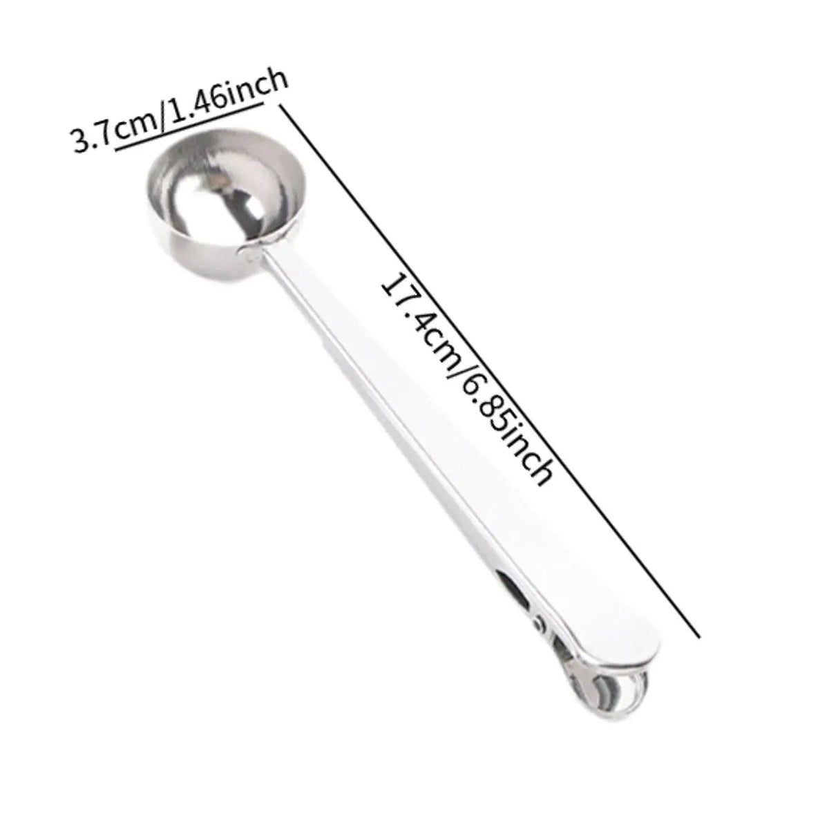 Stainless Steel Coffee Scoop with Clip Multi Function Measuring Spoon and Bag Sealing Tool