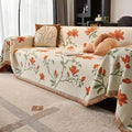 Bohemian Chenille Sofa Cover with Tassels for Four-Season Use as Universal Blanket and Furniture Protector
